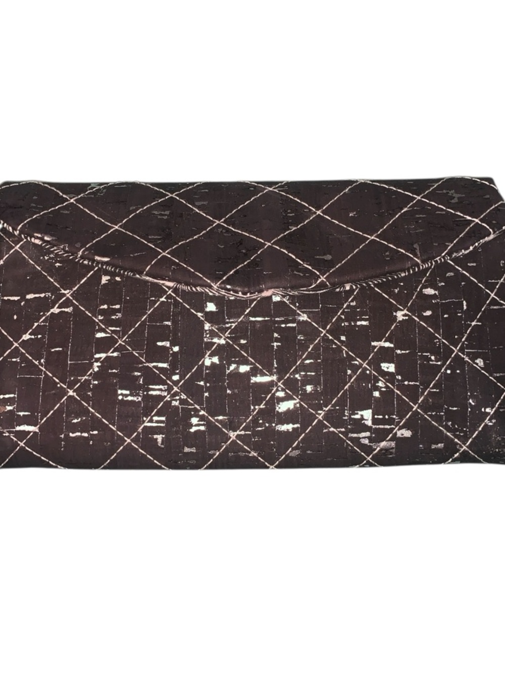 Handmade Classic Quilted Black Floral Wristlet Clutch Wallet